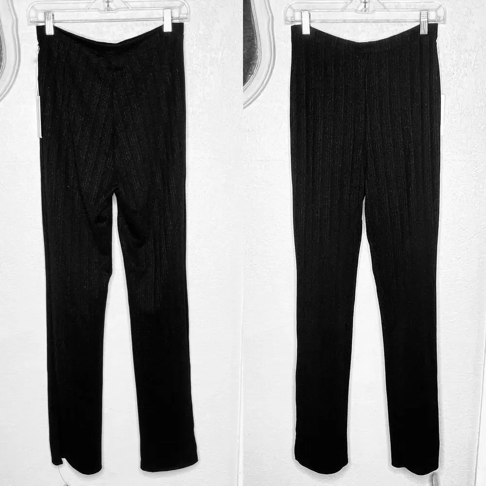 NWT Reformation Largo Black High Rise Side Slit Flare Disco Pants Size L - Picture 2 of 8